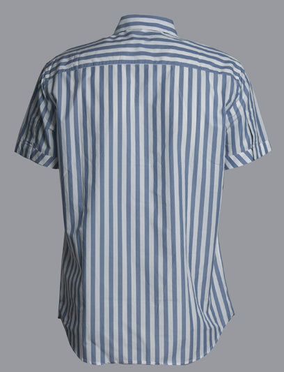 Blue Stripes Theory Short Sleeve Shirt