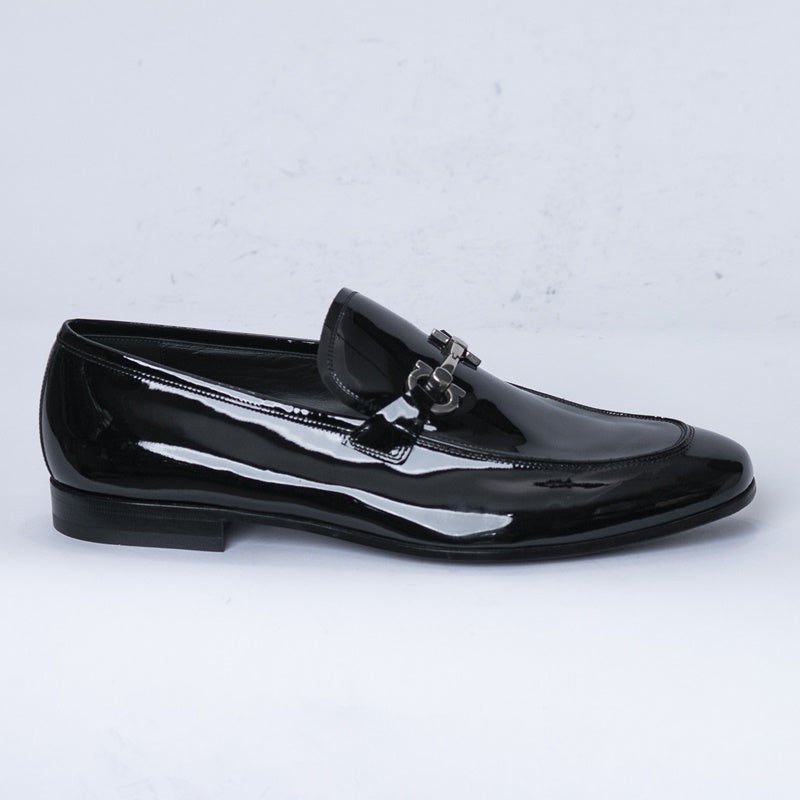 Black Patent Salvatore Ferragamo Dress Shoe