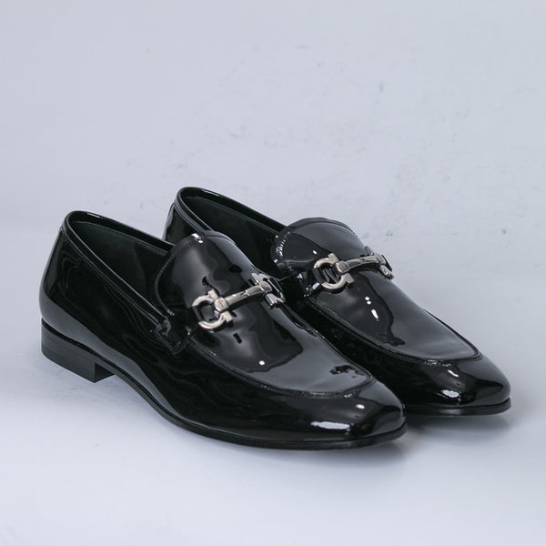 Black Patent Salvatore Ferragamo Dress Shoe