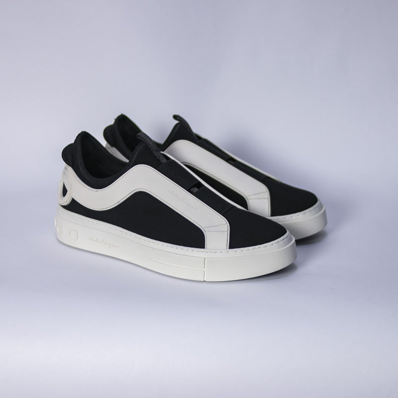 White Black Answer Ferragamo Sneaker