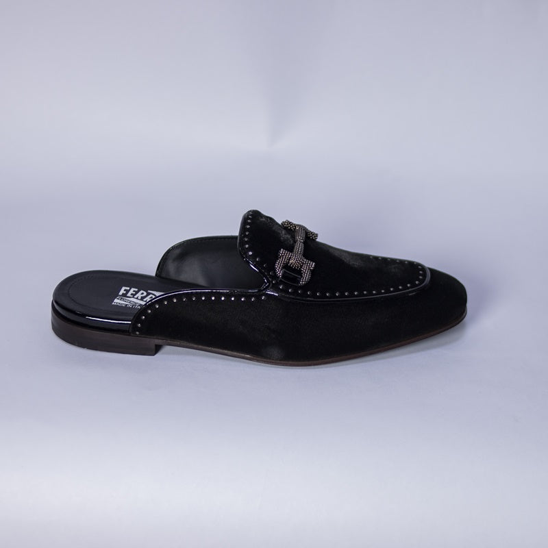 Black Bloom Ferragamo Slide