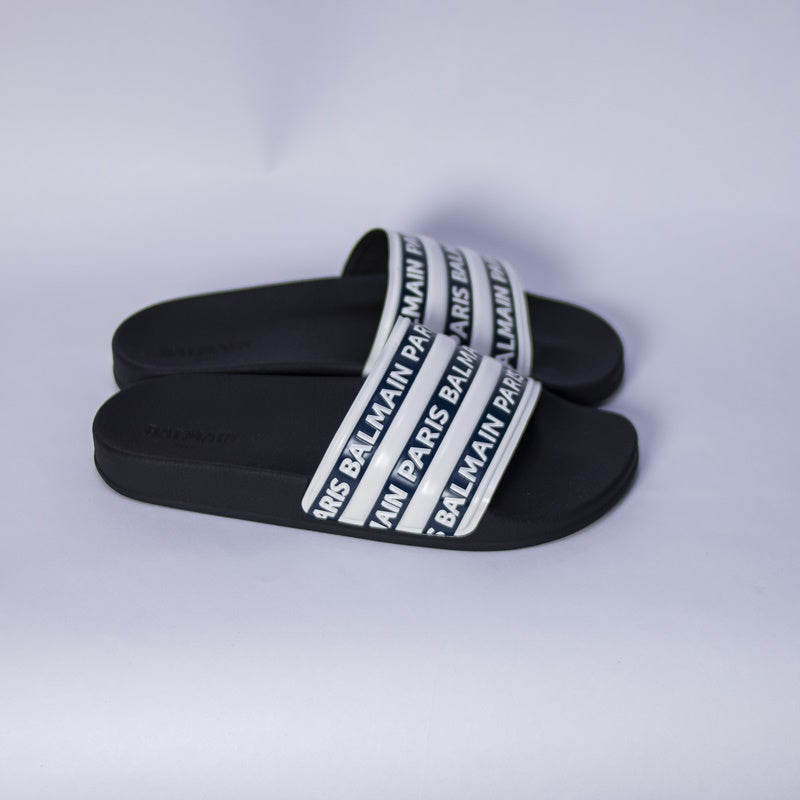 Black White Balmain Slide